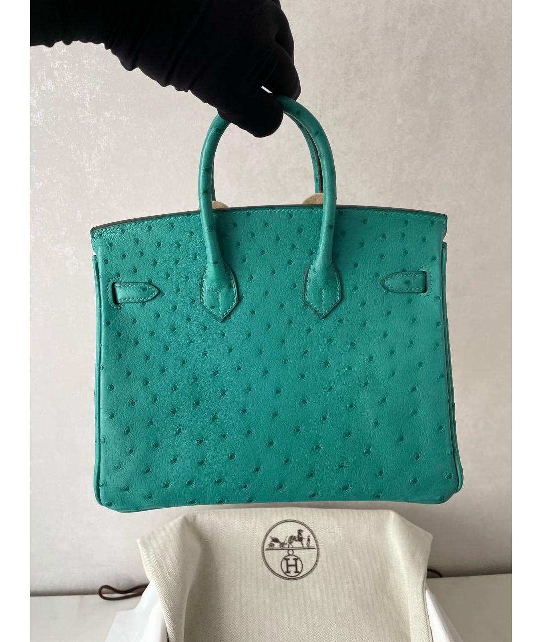 HERMES Бирюзовая сумка тоут из экзотической кожи, фото 3