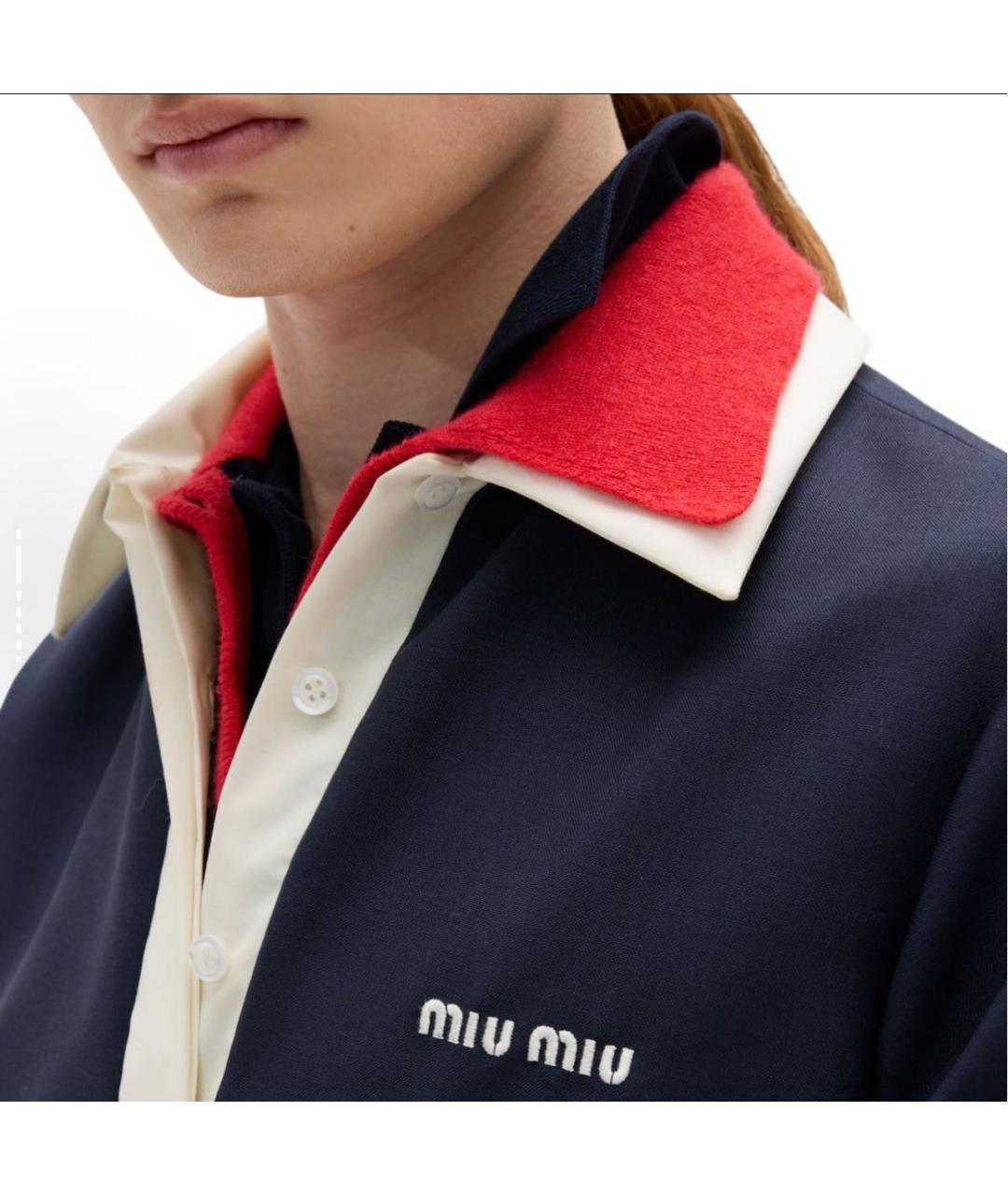 MIU MIU Темно-синее хлопковое повседневное платье, фото 6