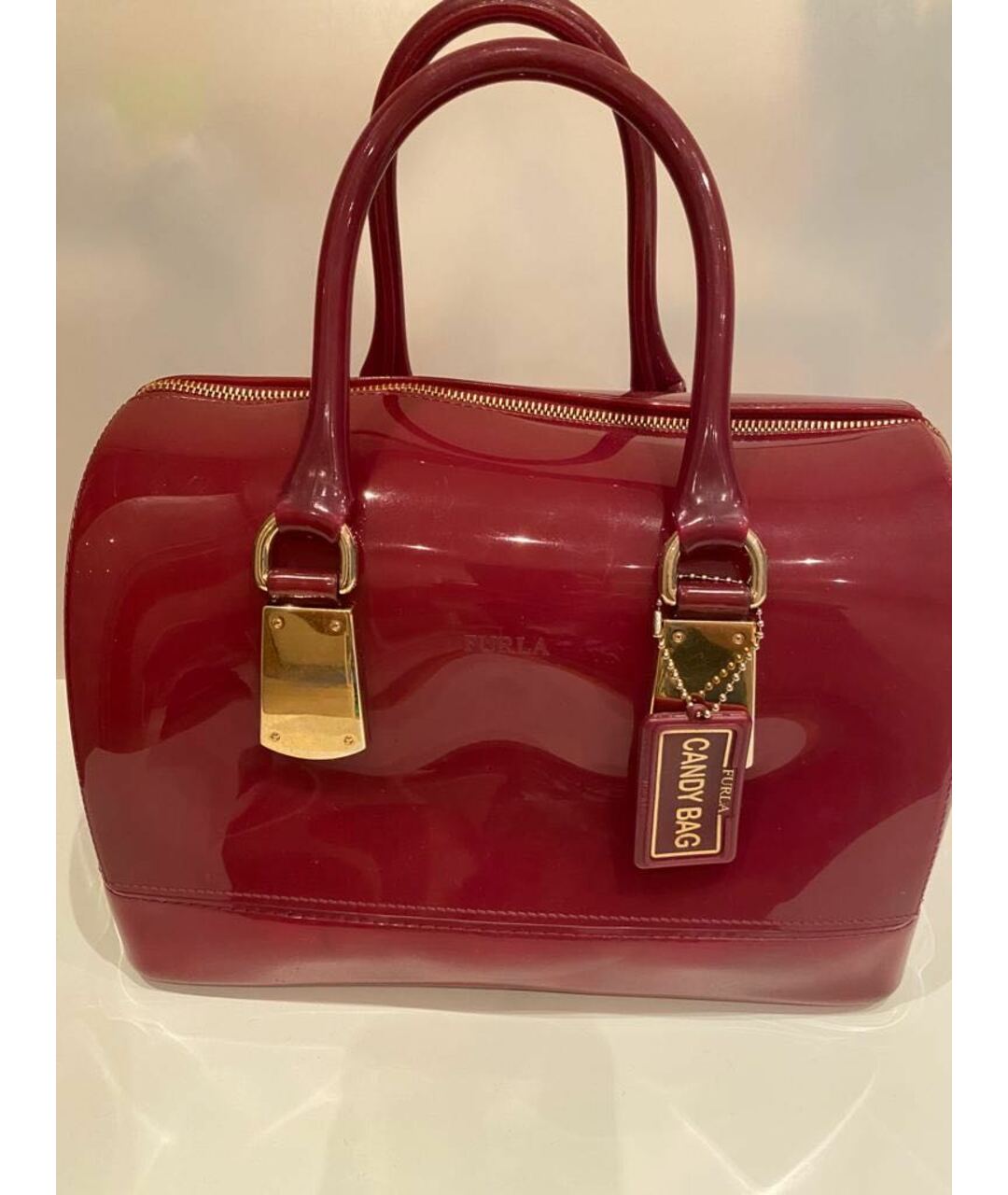 FURLA Бордовая сумка тоут, фото 4