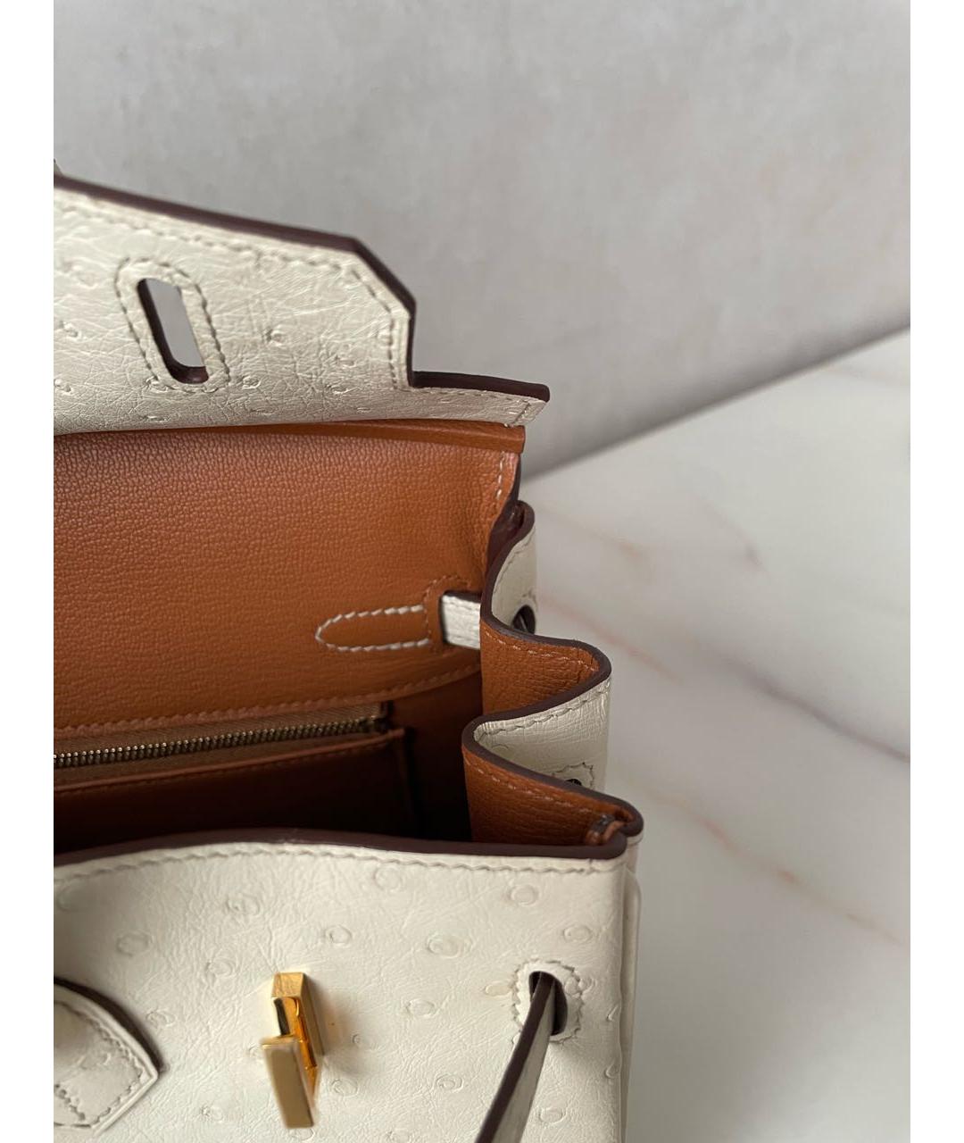HERMES Бежевая сумка тоут из экзотической кожи, фото 7