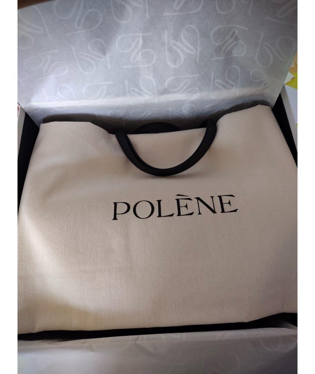 POLENE Черная кожаная сумка тоут, фото 4