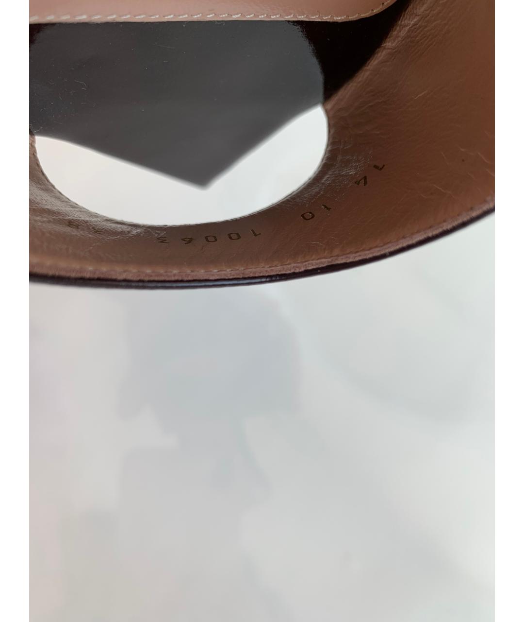 GIANVITO ROSSI Бордовые кожаные мюли, фото 6