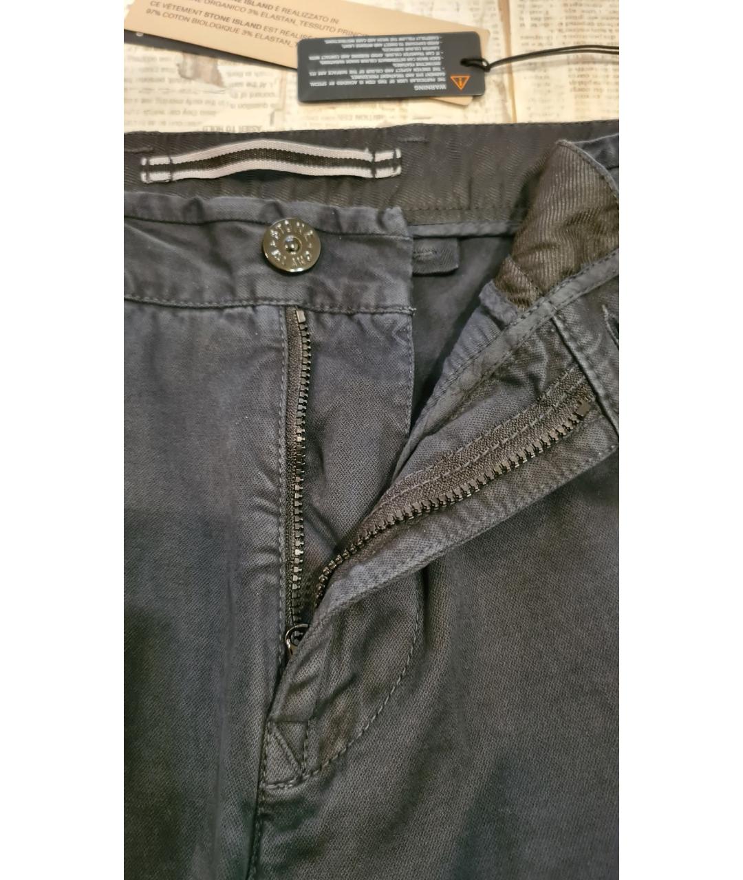 STONE ISLAND Темно-синие хлопковые повседневные брюки, фото 8