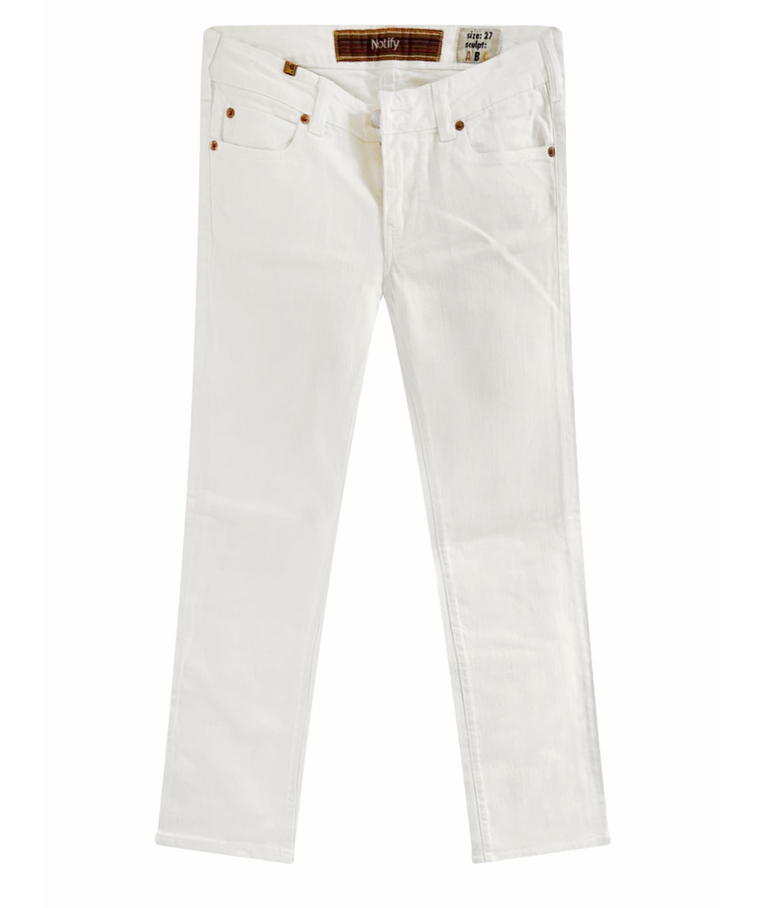 NOTIFY Белые хлопковые прямые джинсы, фото 1