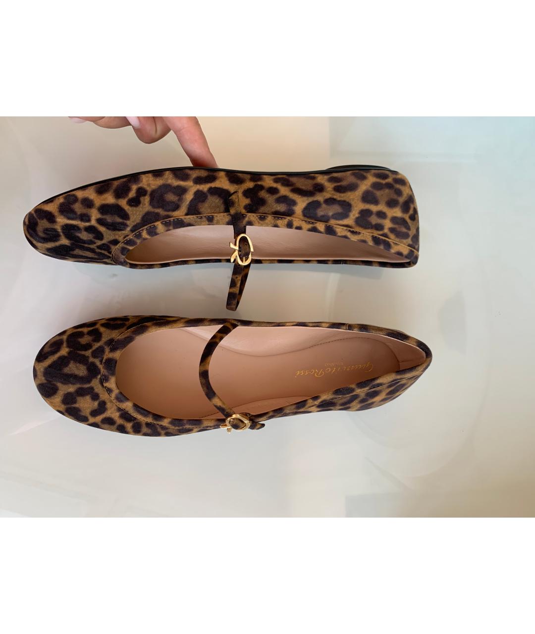 GIANVITO ROSSI Коричневые кожаные балетки, фото 3