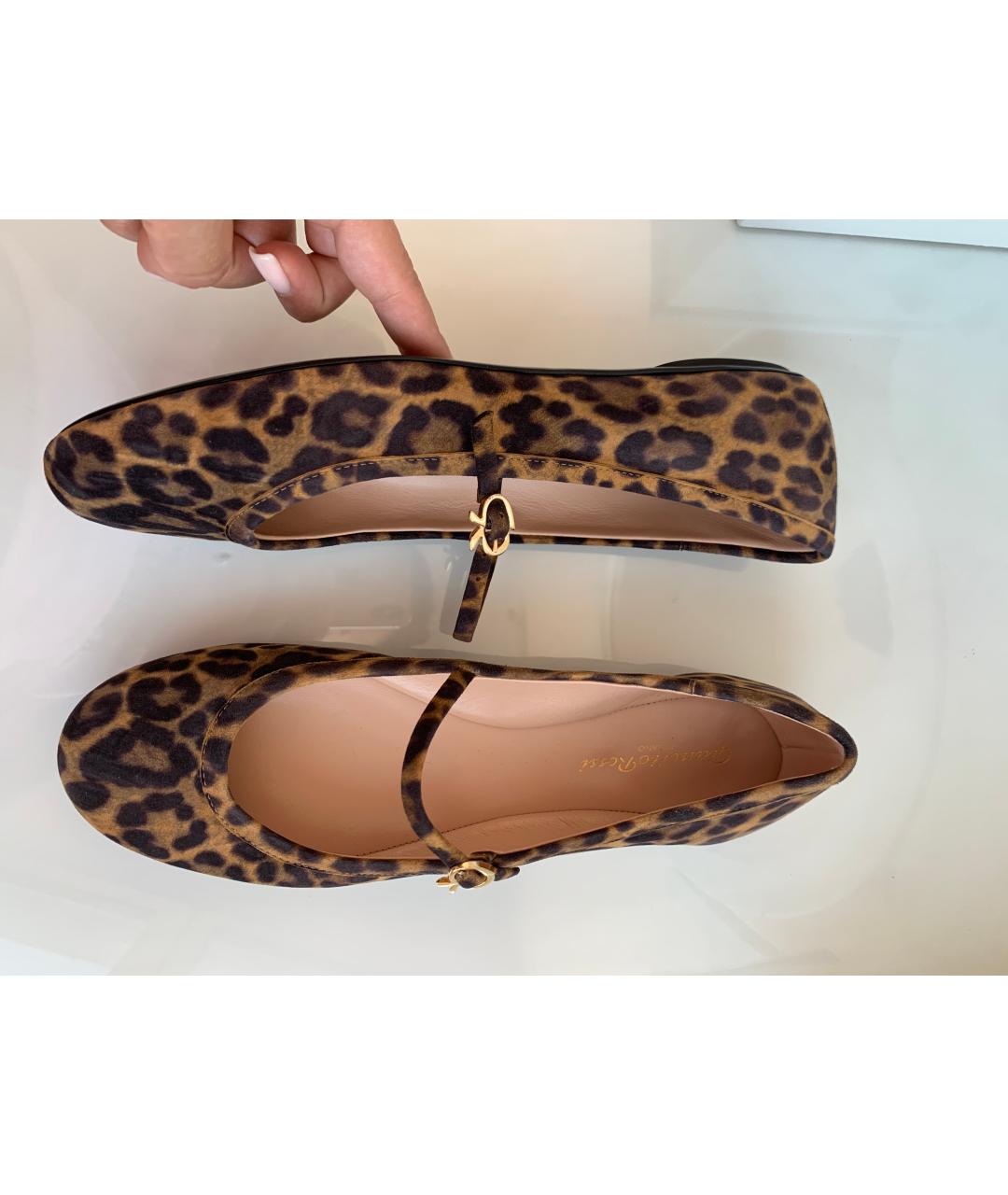 GIANVITO ROSSI Коричневые кожаные балетки, фото 9