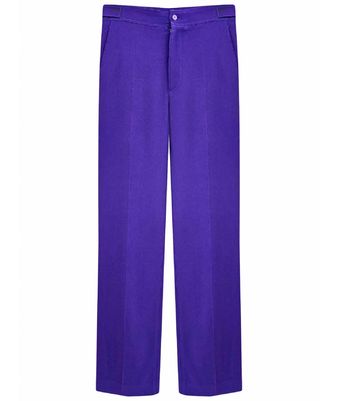ROCHAS Фиолетовые вискозные прямые брюки, фото 1