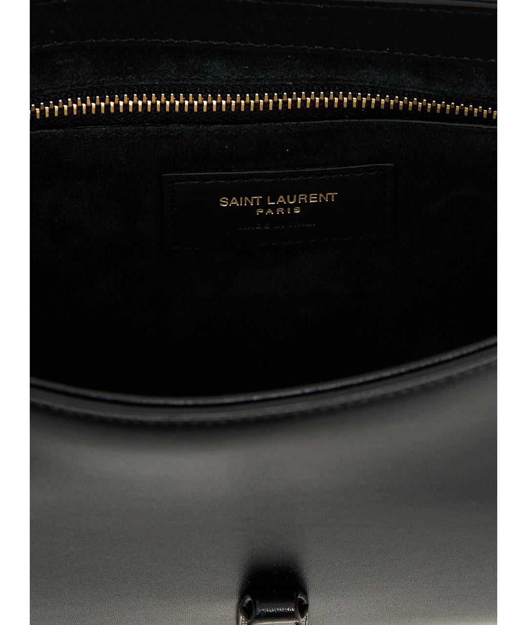 SAINT LAURENT Черная кожаная сумка через плечо, фото 4