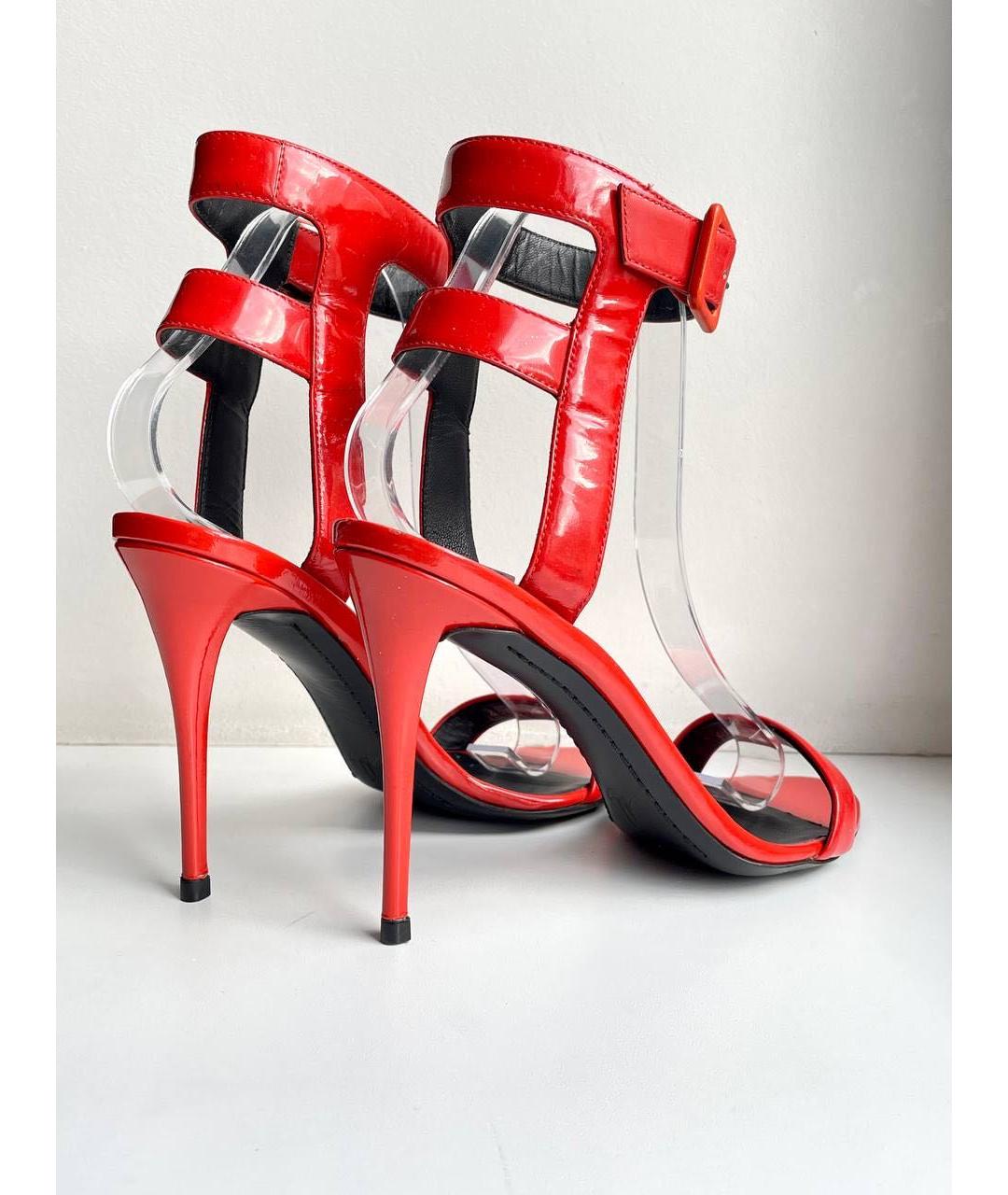 GIUSEPPE ZANOTTI DESIGN Красные босоножки из лакированной кожи, фото 3