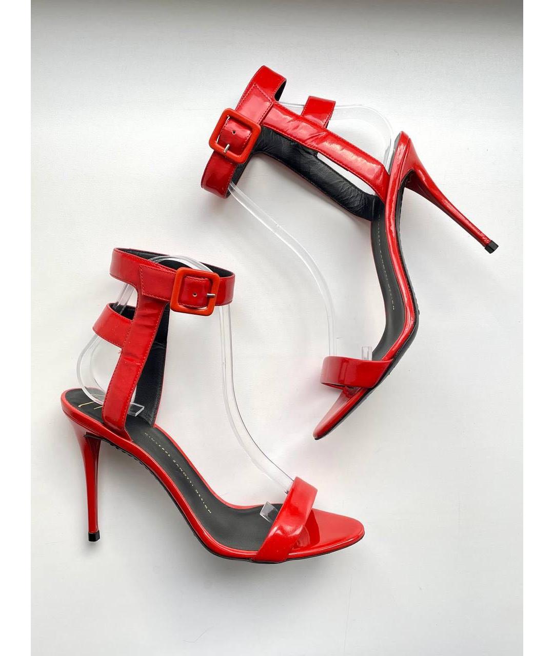 GIUSEPPE ZANOTTI DESIGN Красные босоножки из лакированной кожи, фото 2
