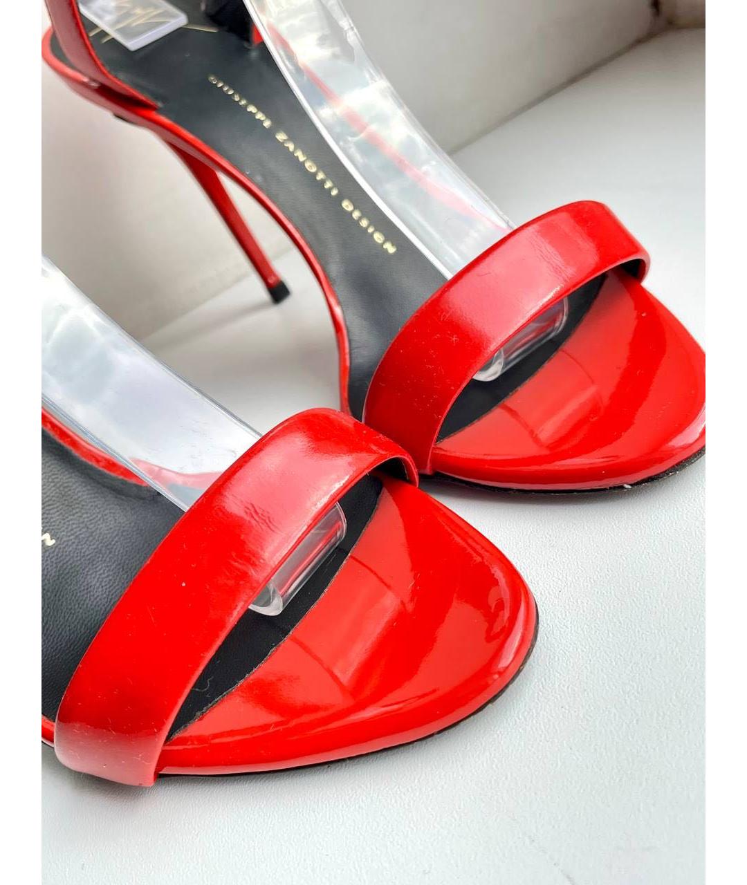 GIUSEPPE ZANOTTI DESIGN Красные босоножки из лакированной кожи, фото 6