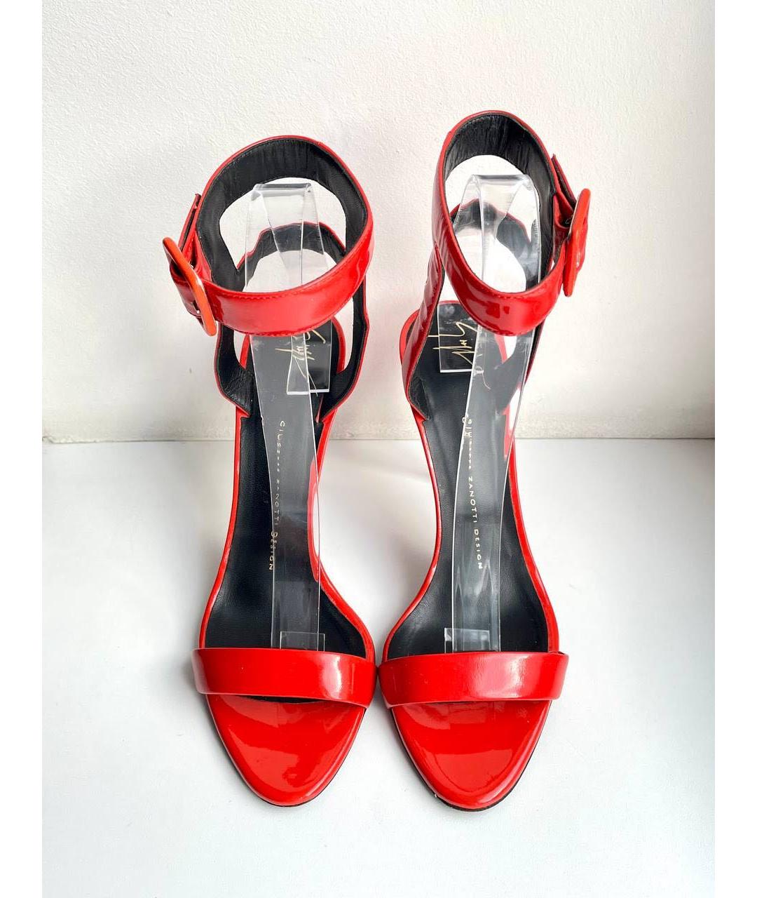 GIUSEPPE ZANOTTI DESIGN Красные босоножки из лакированной кожи, фото 4