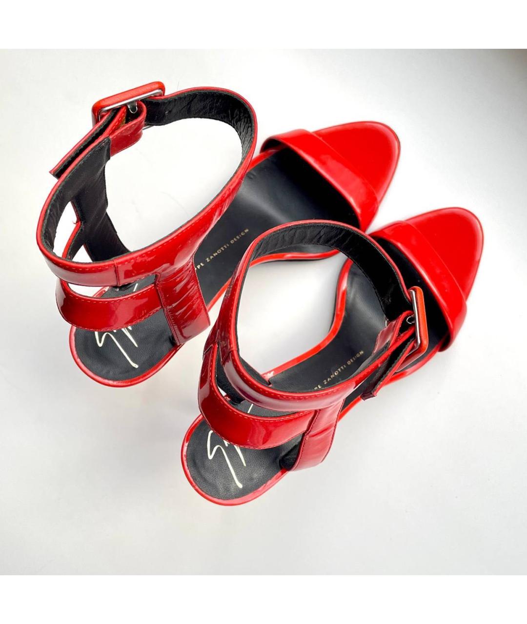 GIUSEPPE ZANOTTI DESIGN Красные босоножки из лакированной кожи, фото 7