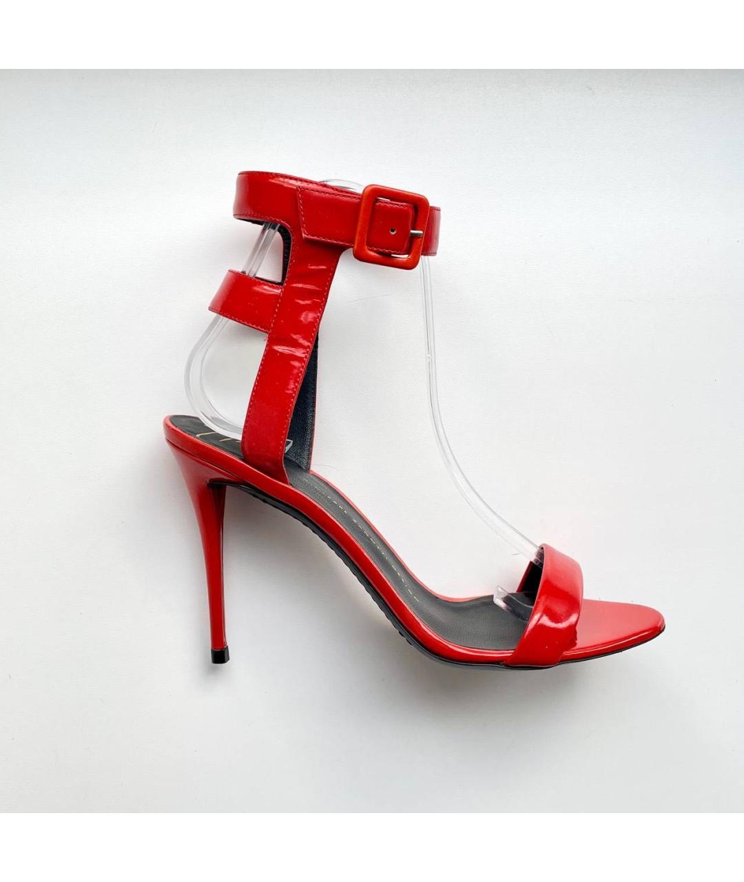GIUSEPPE ZANOTTI DESIGN Красные босоножки из лакированной кожи, фото 9