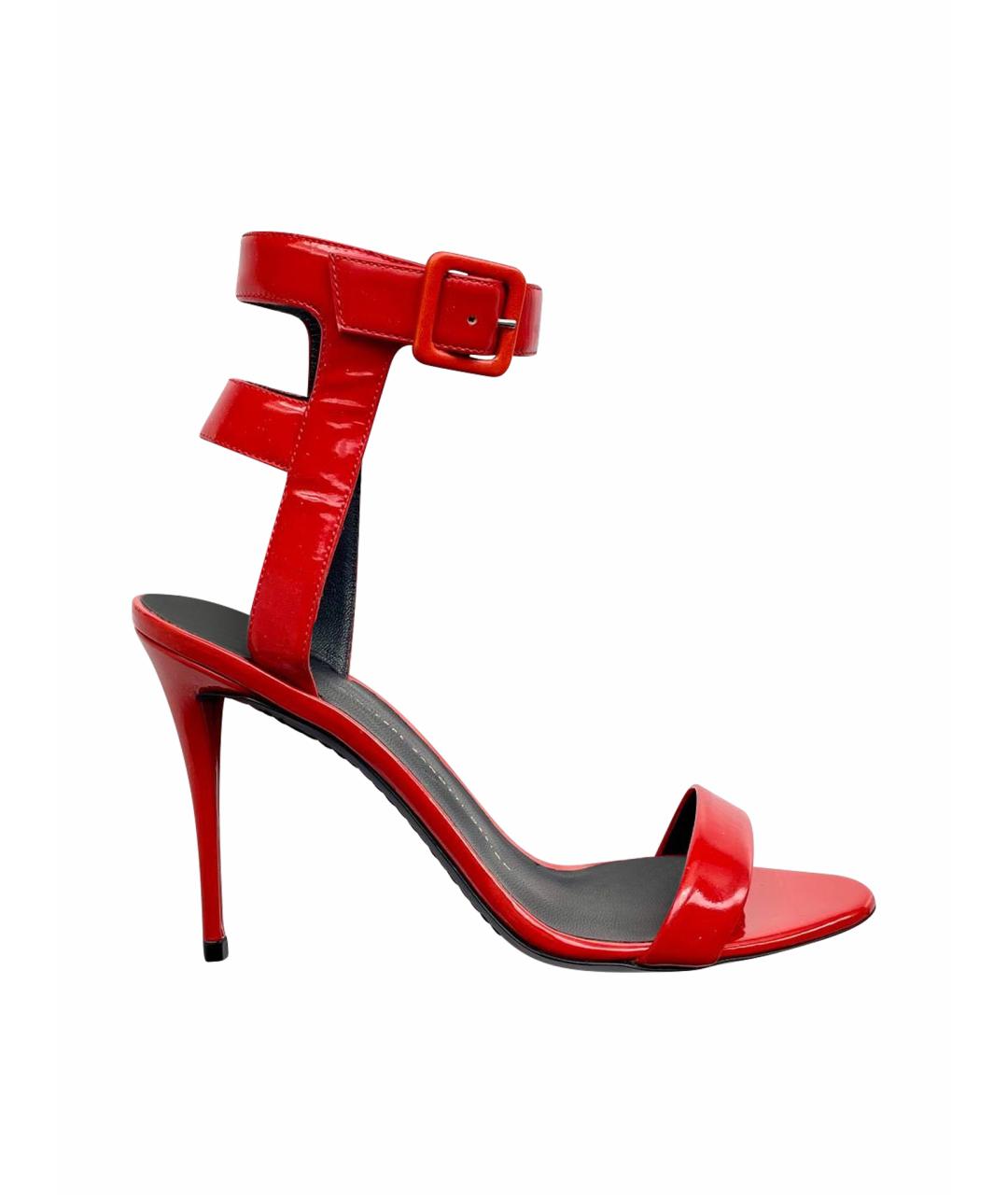 GIUSEPPE ZANOTTI DESIGN Красные босоножки из лакированной кожи, фото 1