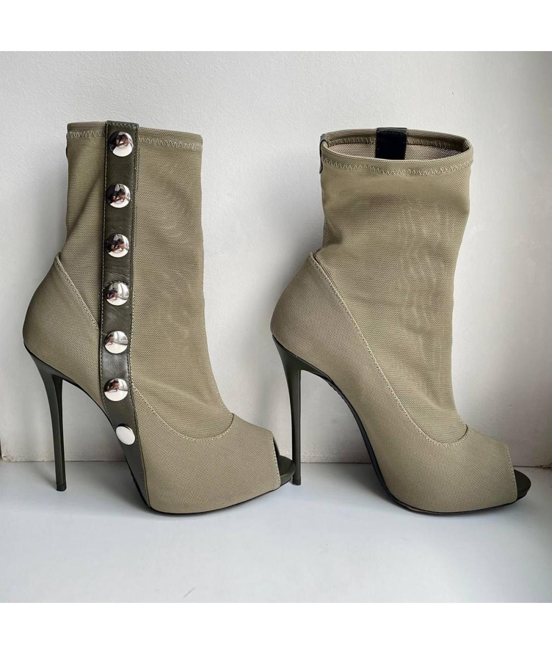 GIUSEPPE ZANOTTI DESIGN Хаки текстильные ботильоны, фото 7