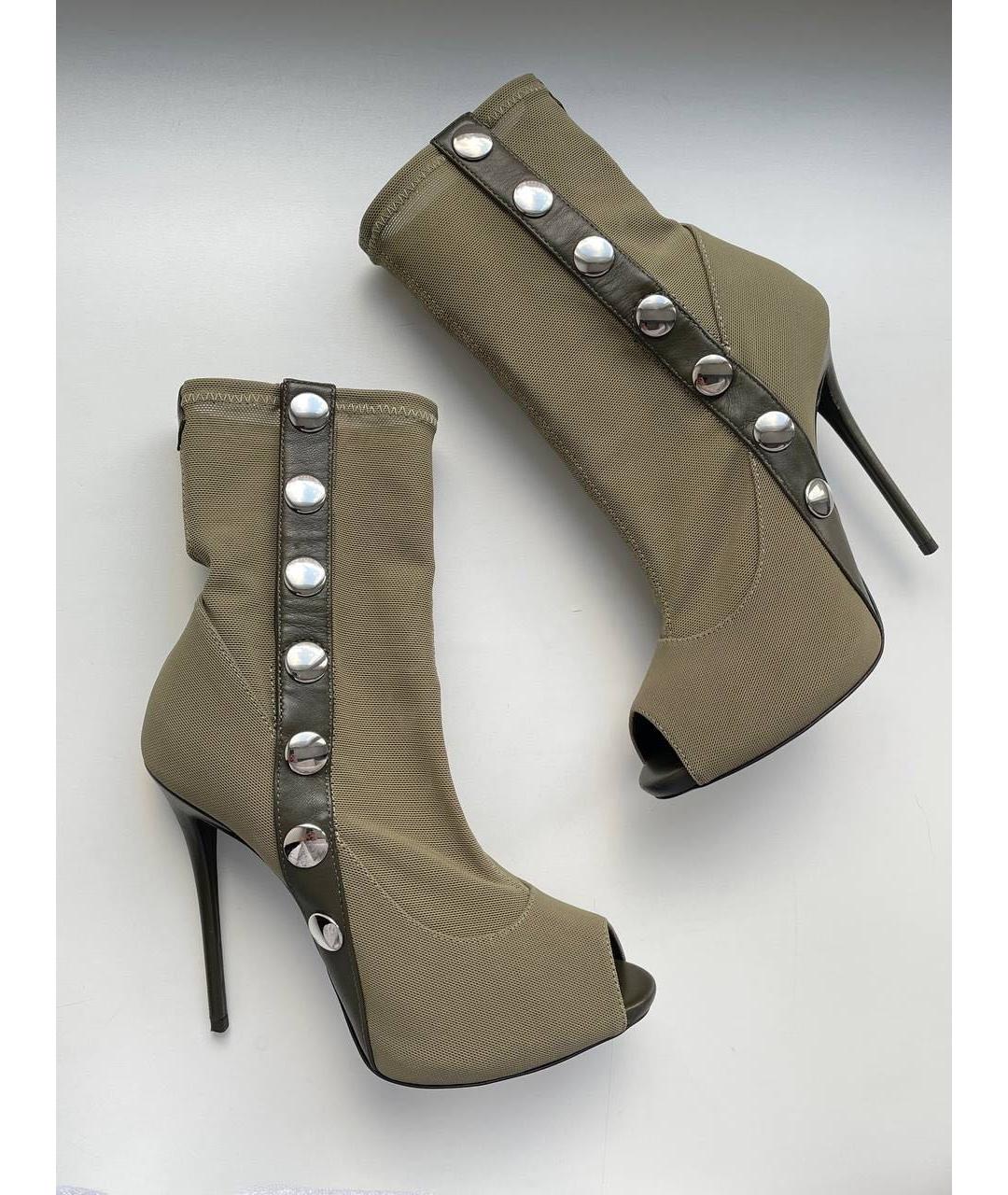 GIUSEPPE ZANOTTI DESIGN Хаки текстильные ботильоны, фото 2