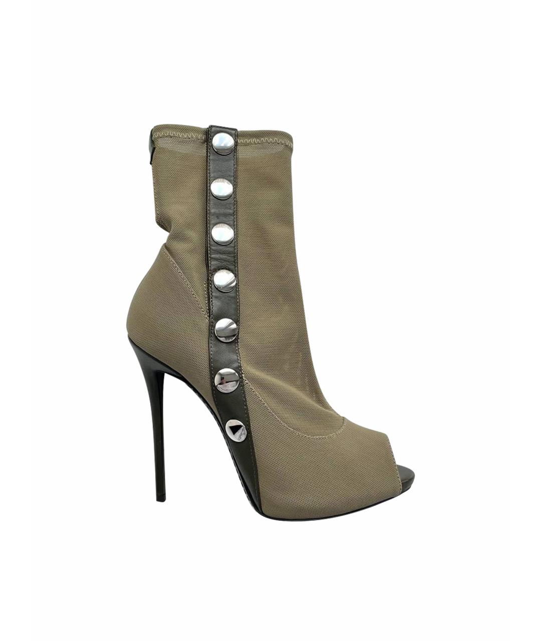 GIUSEPPE ZANOTTI DESIGN Хаки текстильные ботильоны, фото 1