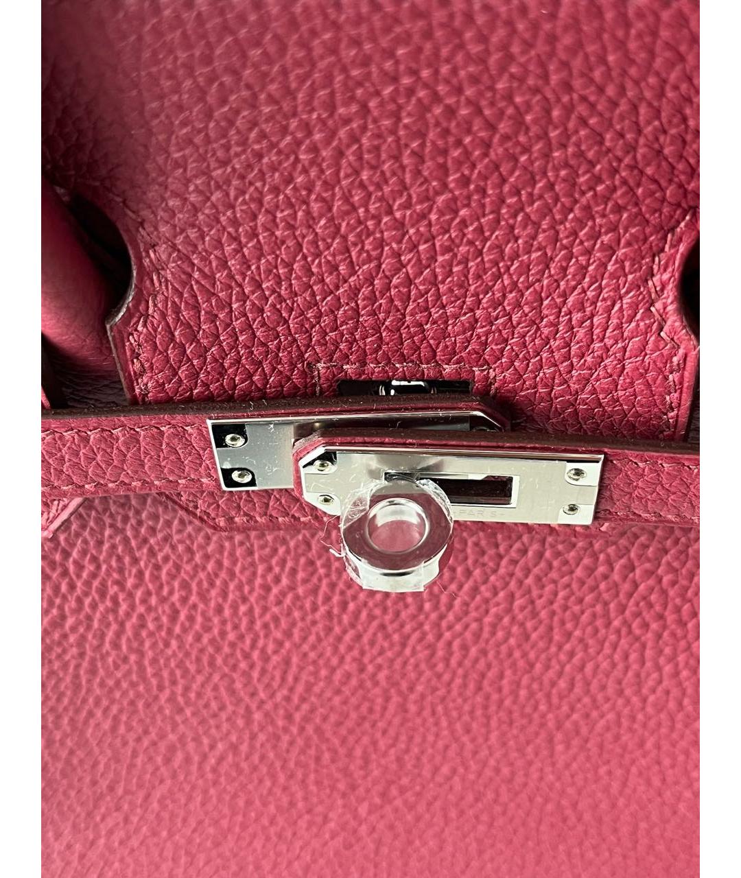 HERMES Бордовая кожаная сумка тоут, фото 3