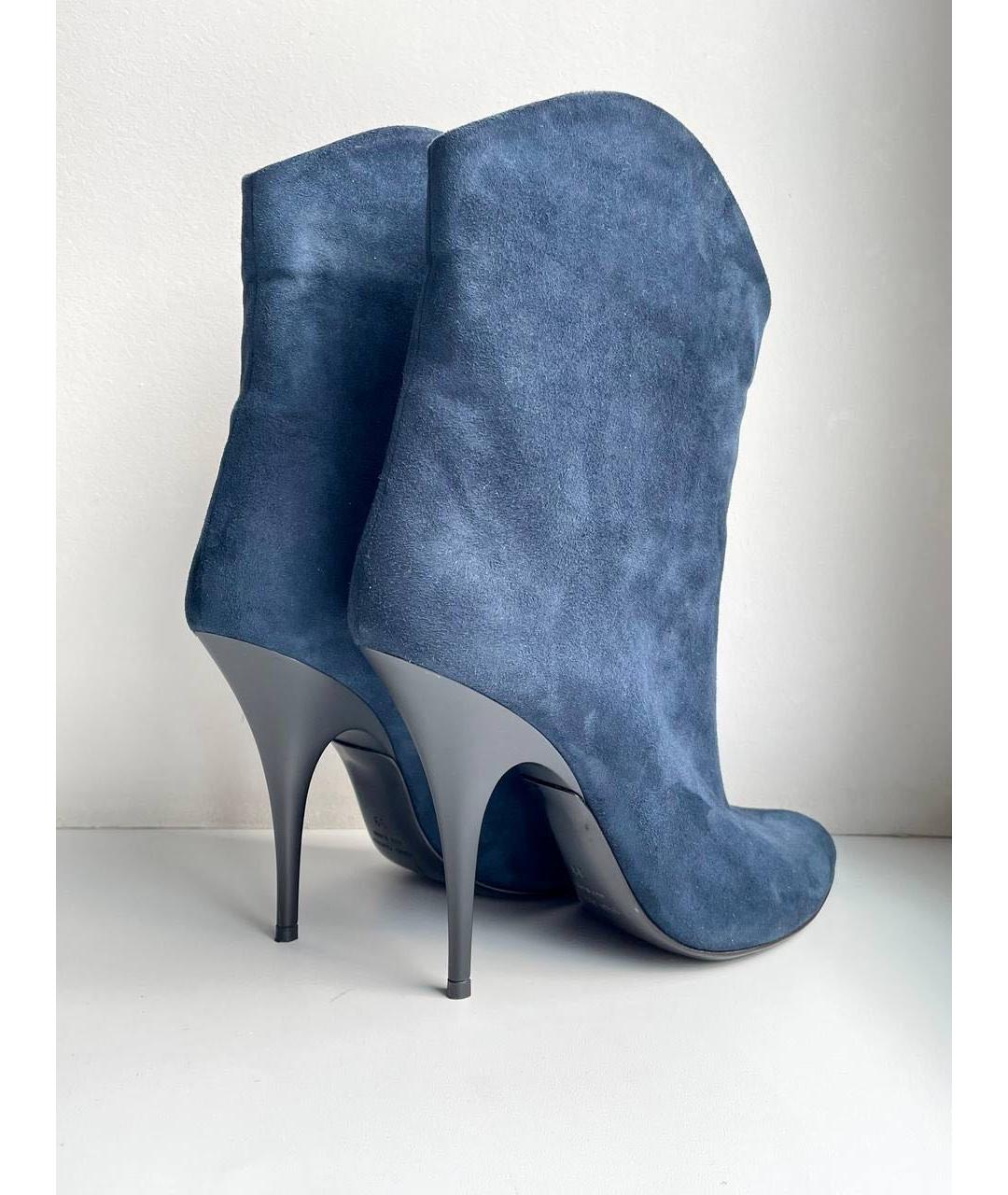 GIUSEPPE ZANOTTI DESIGN Синие замшевые ботильоны, фото 4