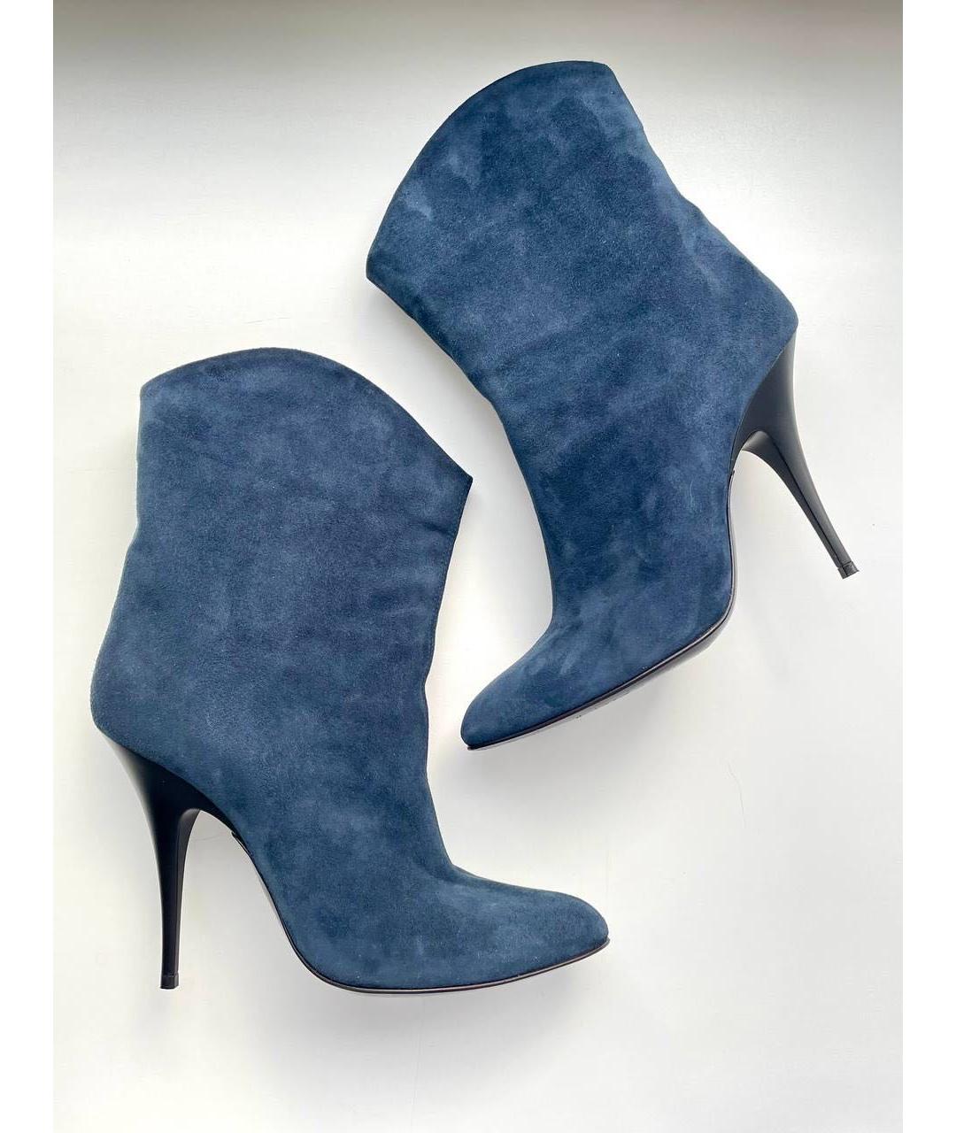 GIUSEPPE ZANOTTI DESIGN Синие замшевые ботильоны, фото 2