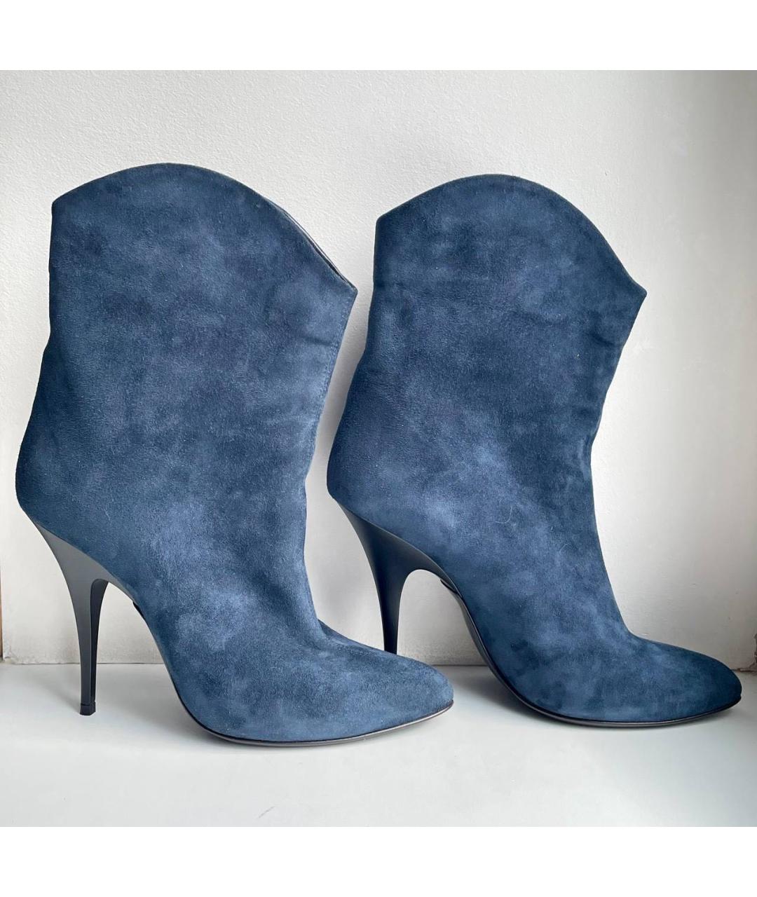 GIUSEPPE ZANOTTI DESIGN Синие замшевые ботильоны, фото 8