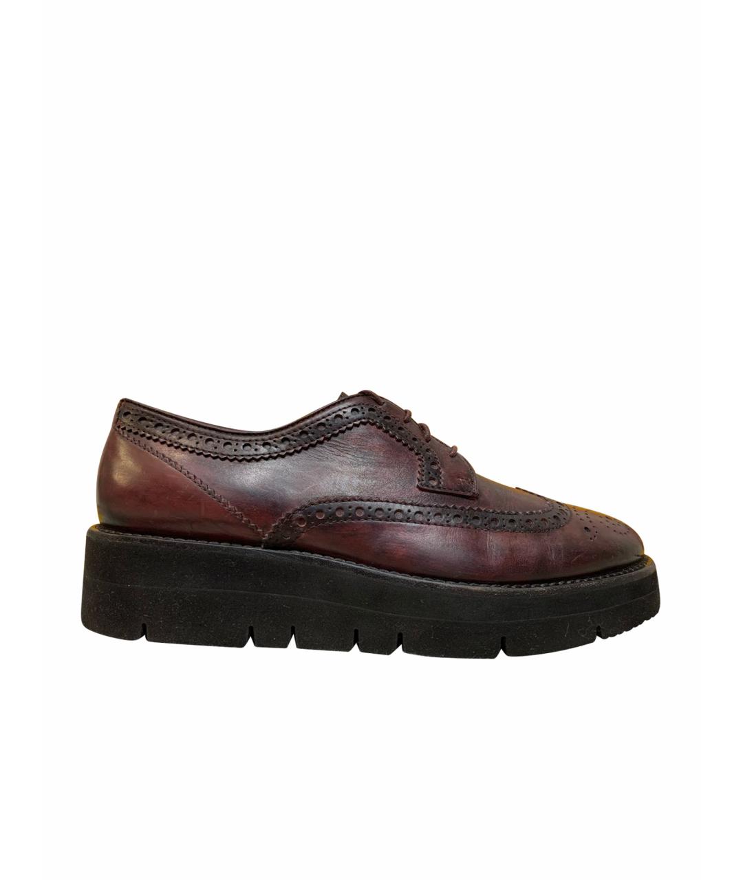 SANTONI Бордовые кожаные брогги и оксфорды, фото 1