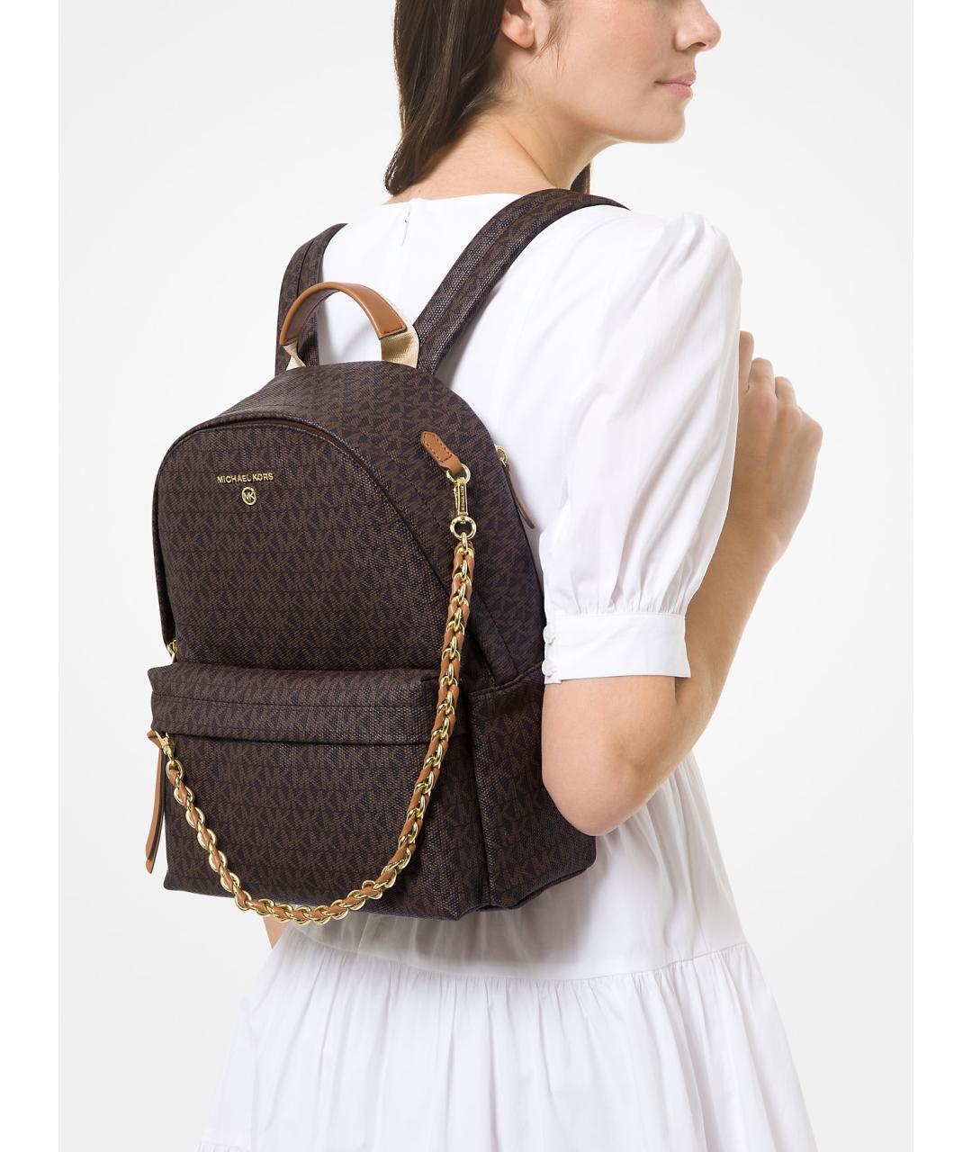 MICHAEL KORS Коричневый рюкзак из искусственной кожи, фото 4