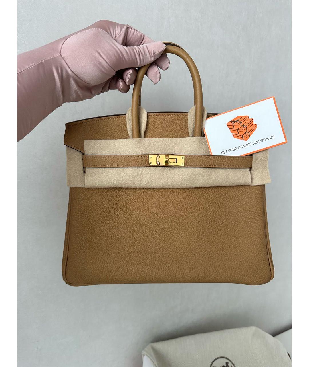 HERMES Бежевая кожаная сумка тоут, фото 6