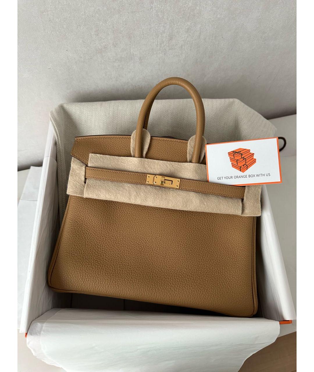 HERMES Бежевая кожаная сумка тоут, фото 5