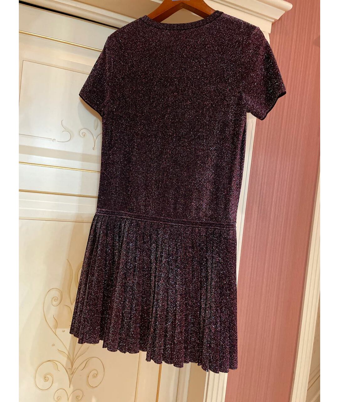 CHANEL PRE-OWNED Бордовое вискозное вечернее платье, фото 4