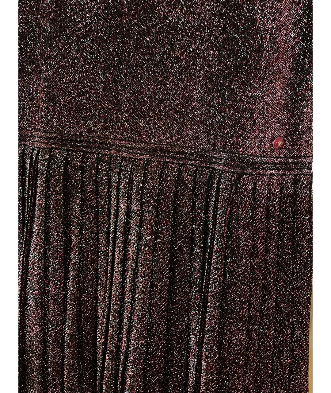 CHANEL PRE-OWNED Бордовое вискозное вечернее платье, фото 2