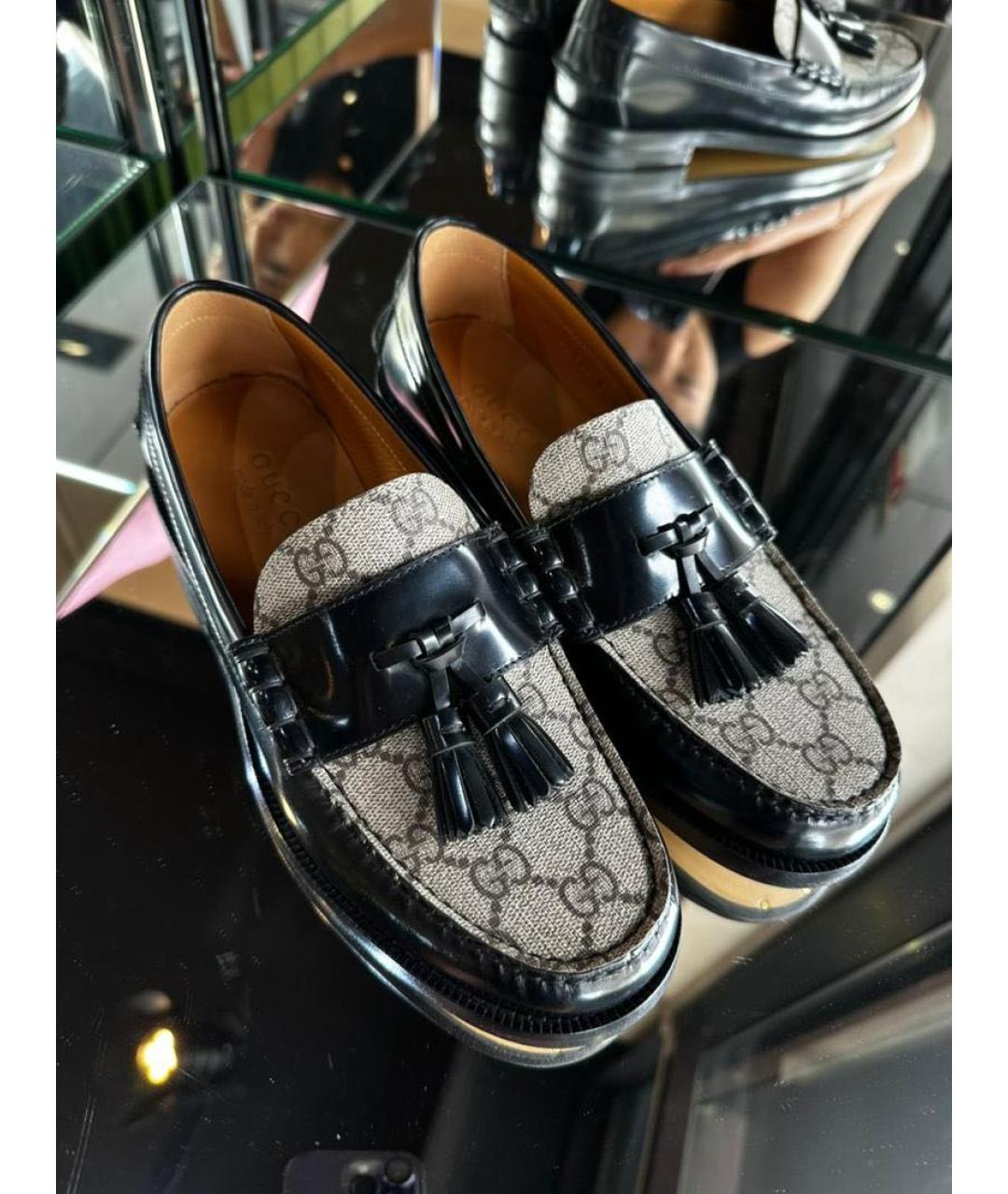 GUCCI Черные кожаные лоферы, фото 2