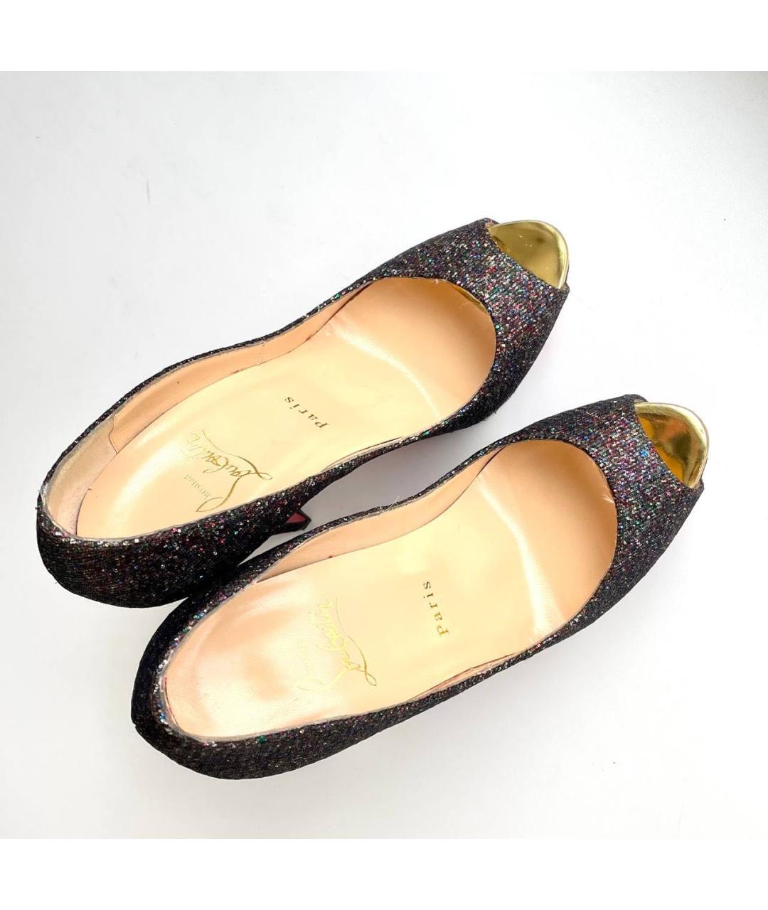 CHRISTIAN LOUBOUTIN Серебряные кожаные туфли, фото 8