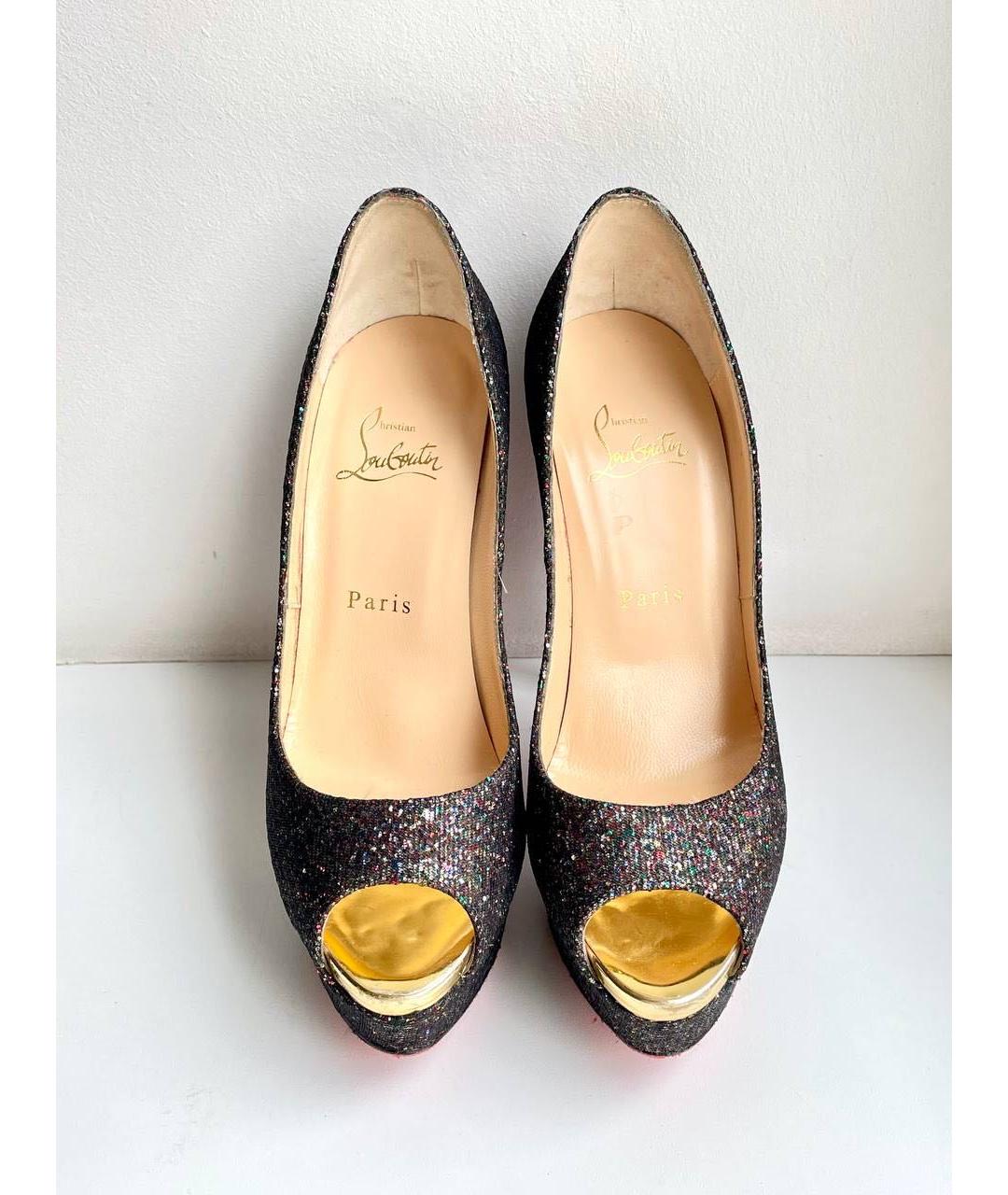 CHRISTIAN LOUBOUTIN Серебряные кожаные туфли, фото 2