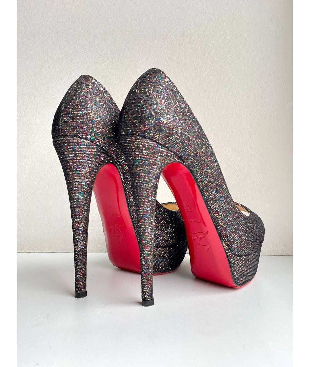 CHRISTIAN LOUBOUTIN Серебряные кожаные туфли, фото 3