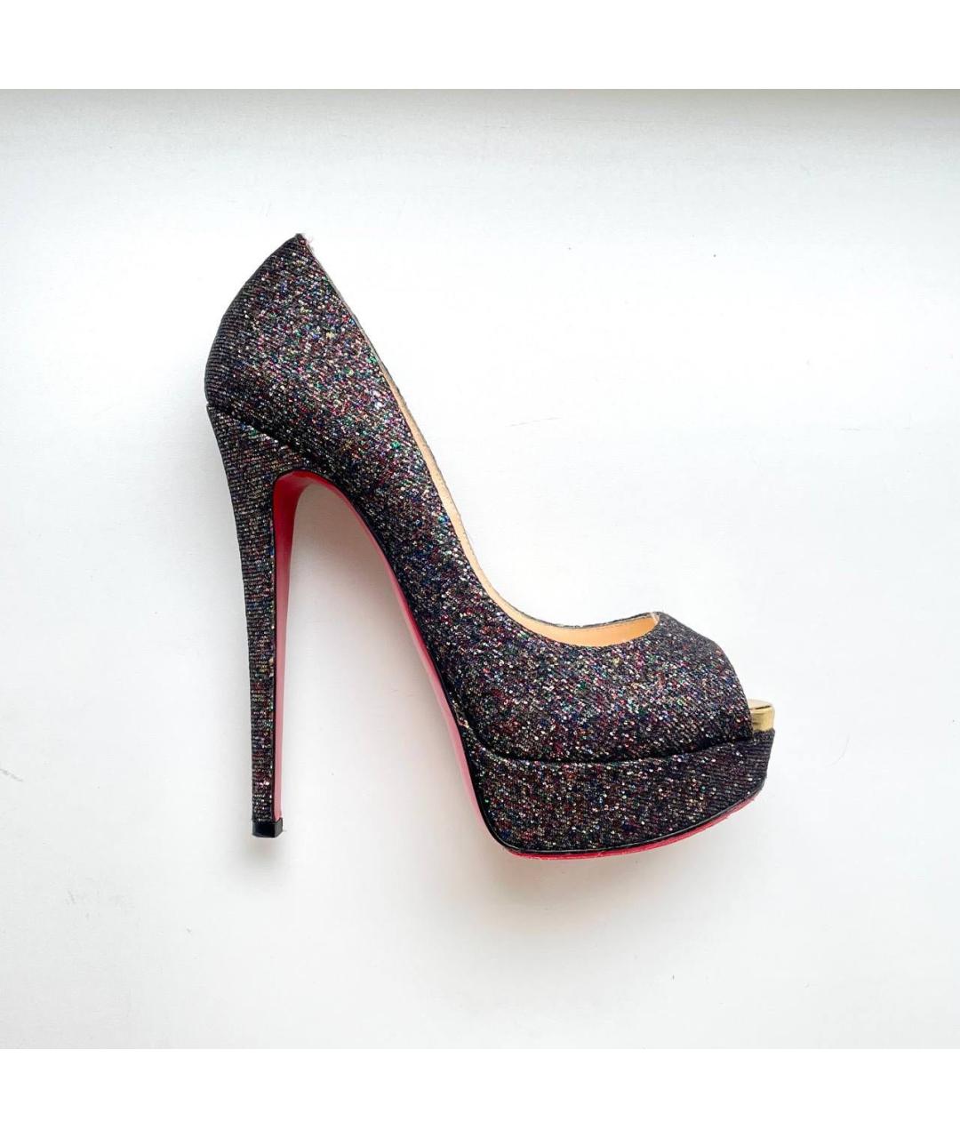 CHRISTIAN LOUBOUTIN Серебряные кожаные туфли, фото 9