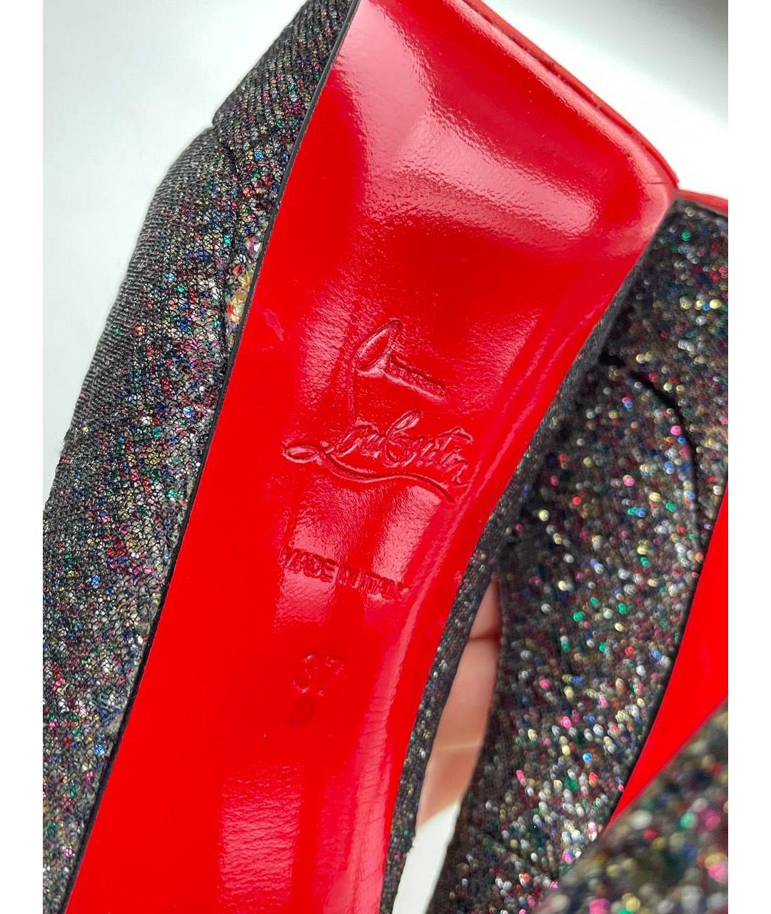 CHRISTIAN LOUBOUTIN Серебряные кожаные туфли, фото 4