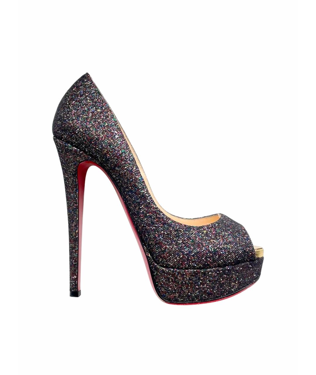 CHRISTIAN LOUBOUTIN Серебряные кожаные туфли, фото 1