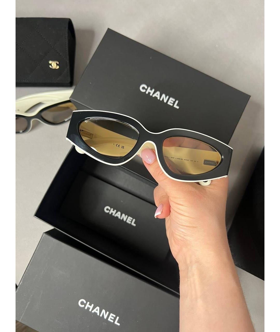 CHANEL Белые пластиковые солнцезащитные очки, фото 6
