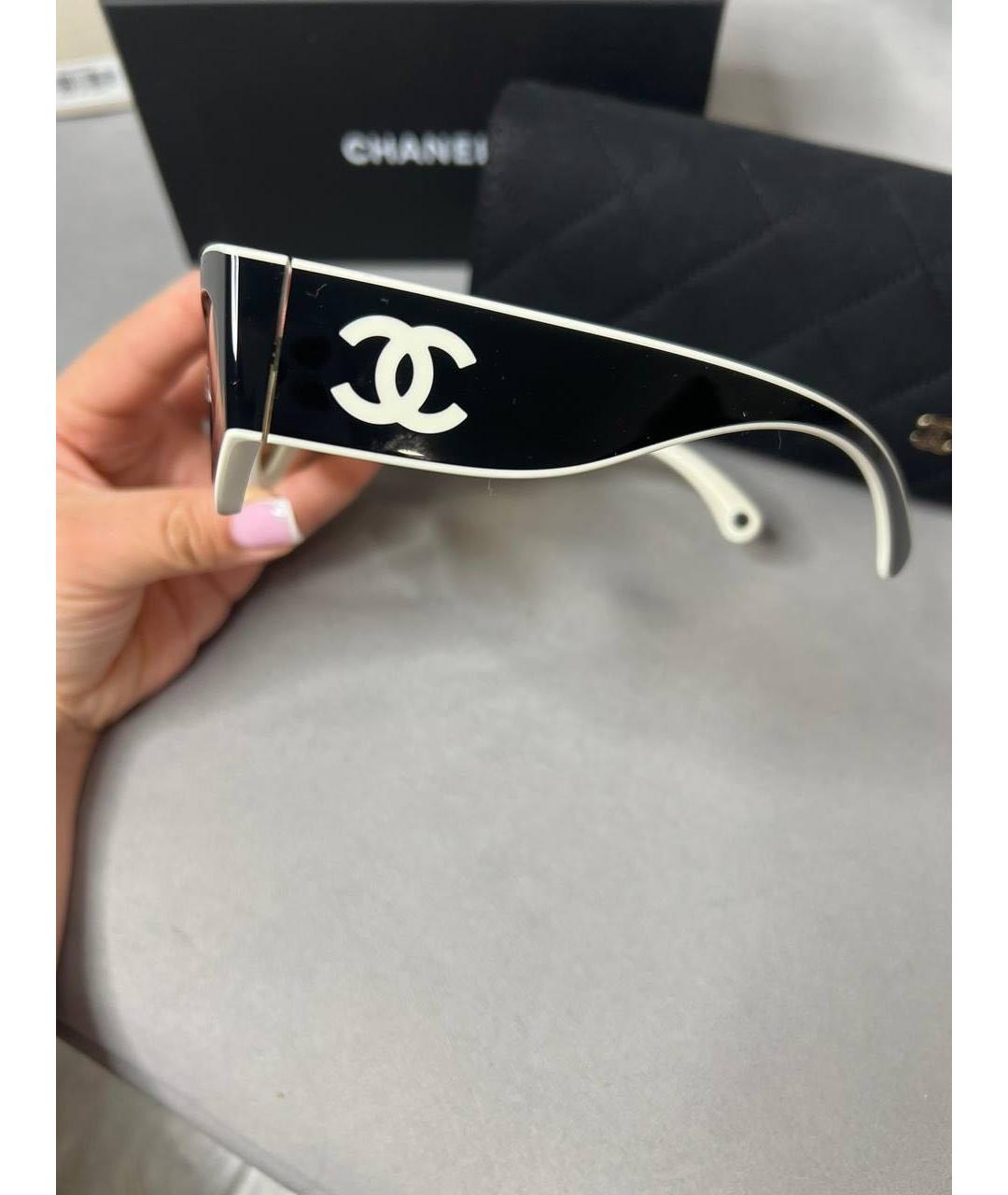 CHANEL Белые пластиковые солнцезащитные очки, фото 2