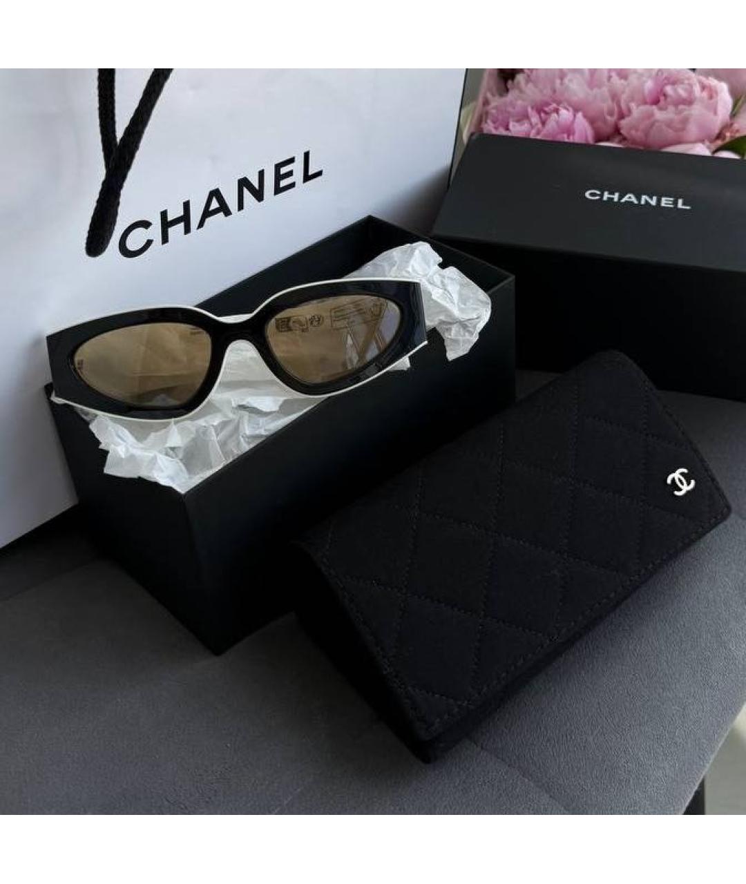 CHANEL Белые пластиковые солнцезащитные очки, фото 3