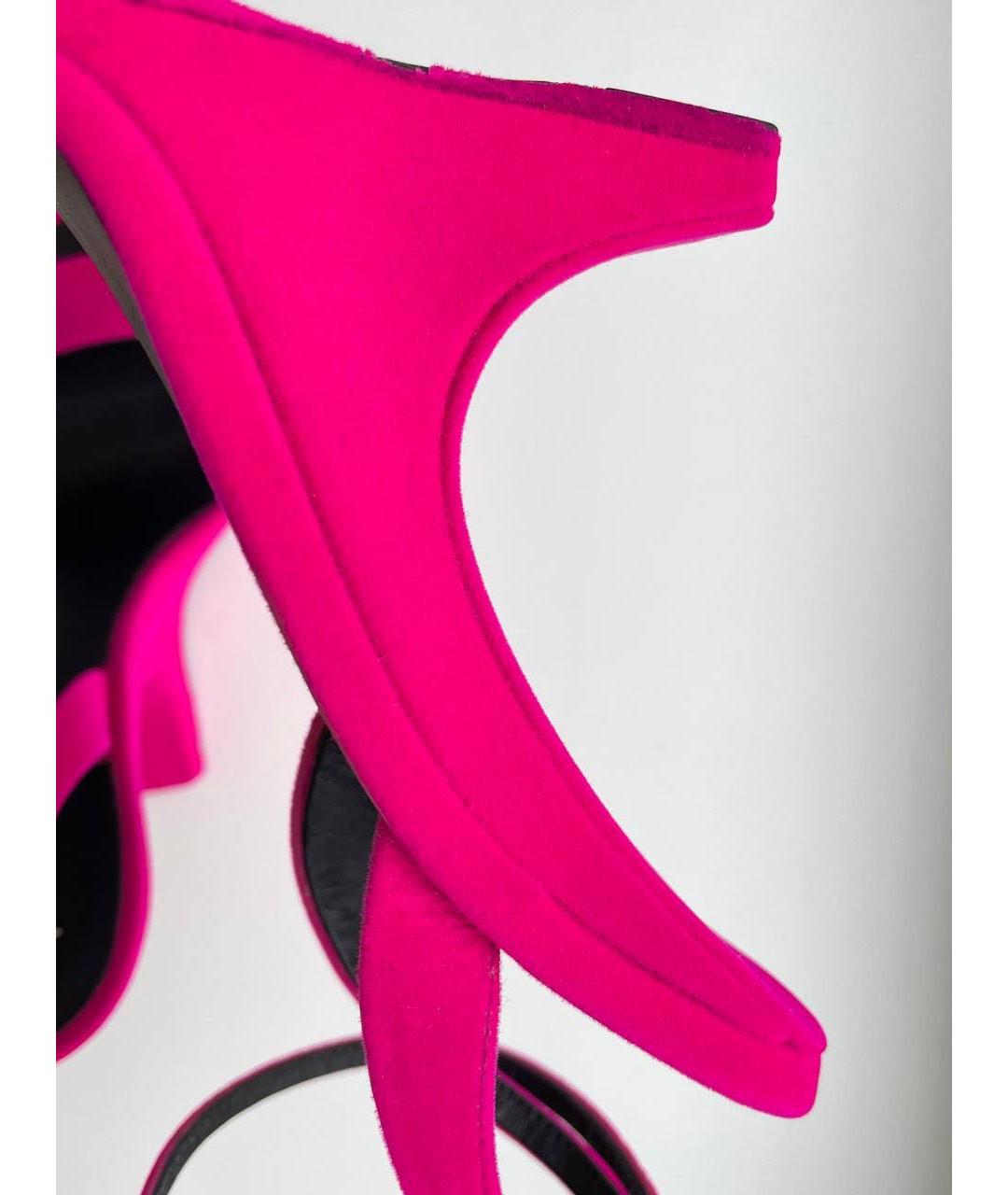 GIUSEPPE ZANOTTI DESIGN Фуксия бархатные босоножки, фото 7