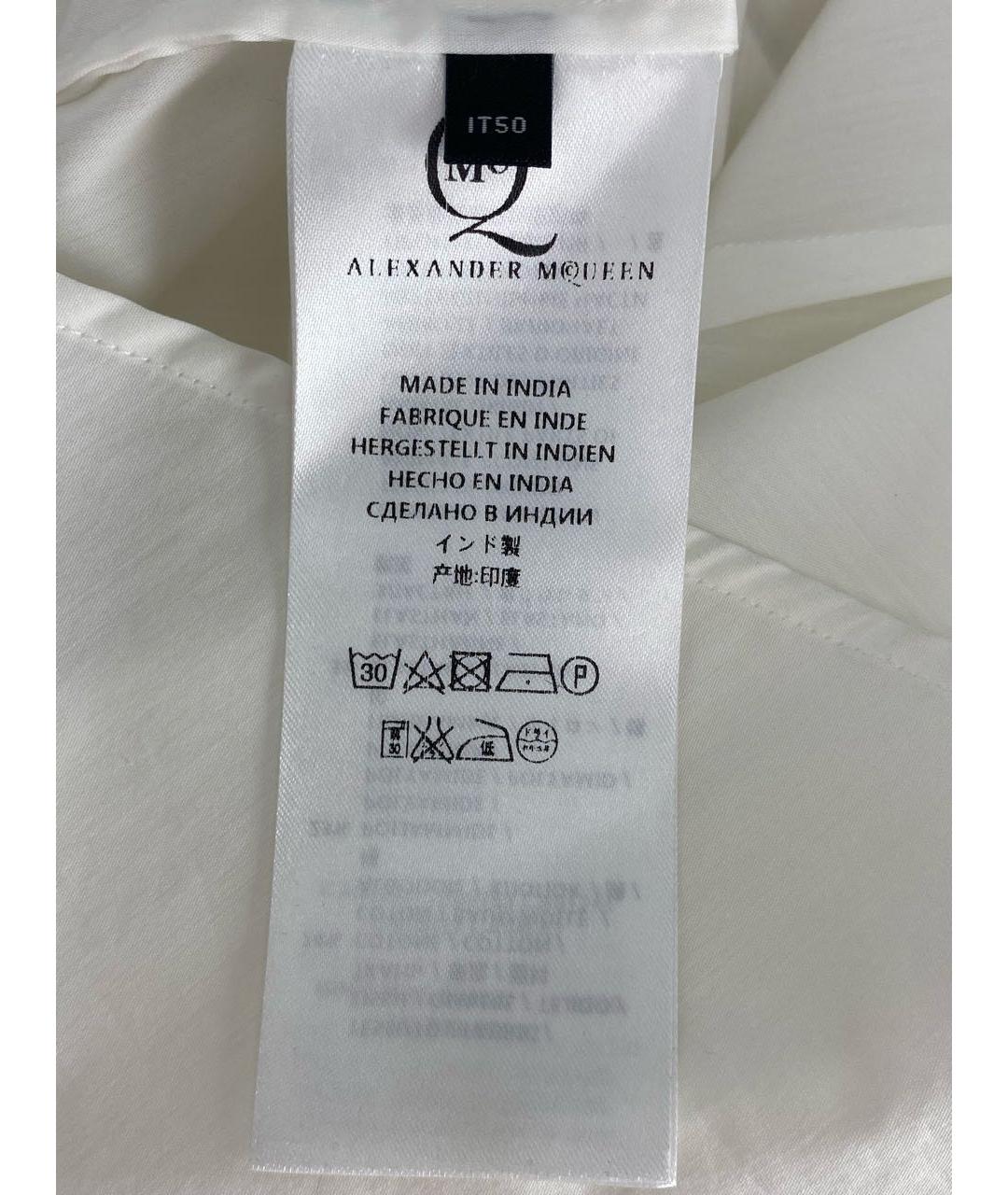 MCQ ALEXANDER MCQUEEN Белая хлопко-полиэстеровая классическая рубашка, фото 6