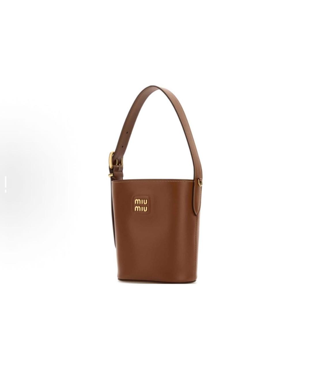 MIU MIU Коричневая кожаная сумка через плечо, фото 2