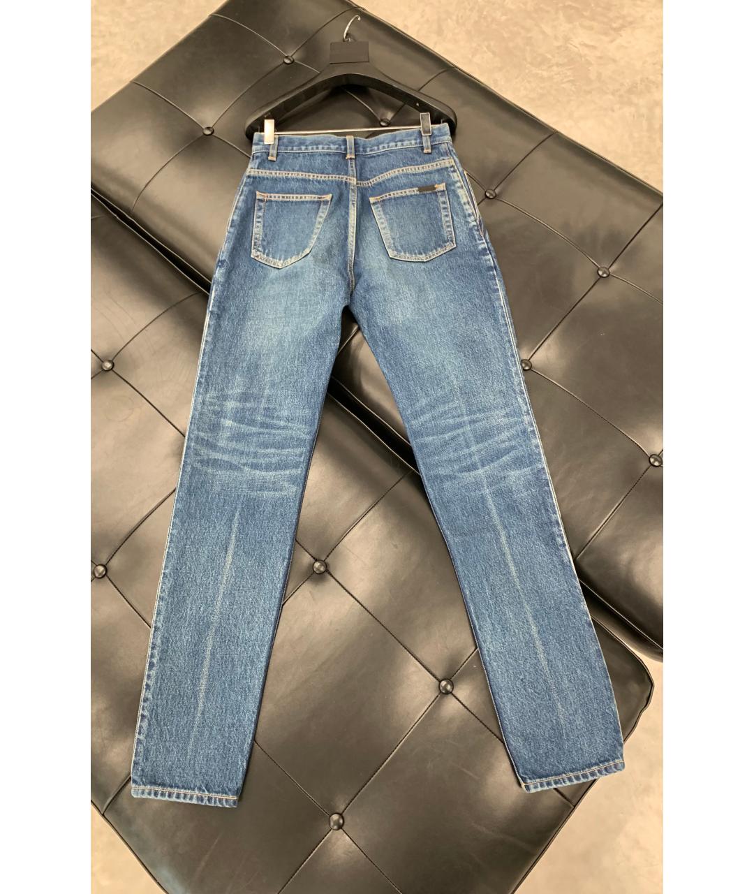 SAINT LAURENT Голубые хлопковые джинсы слим, фото 2