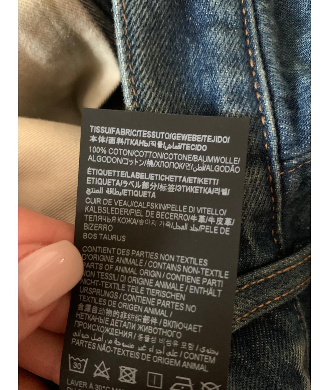 SAINT LAURENT Голубые хлопковые джинсы слим, фото 7