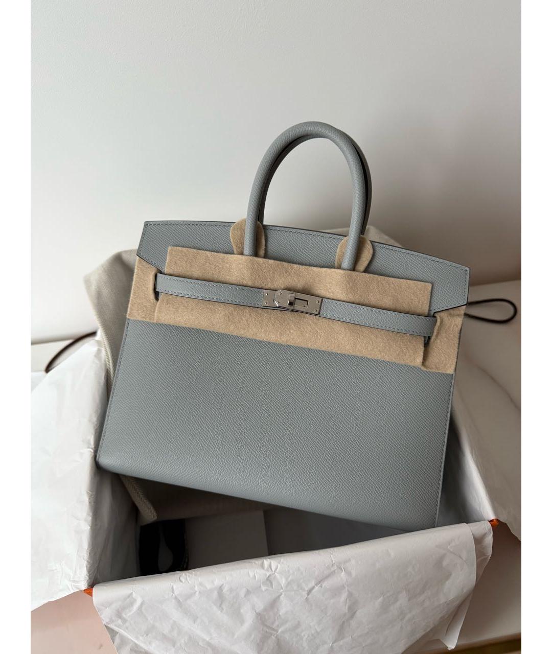 HERMES Серая кожаная сумка тоут, фото 2