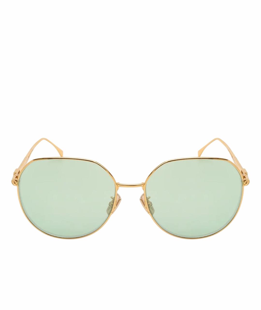 FENDI Бирюзовые металлические солнцезащитные очки, фото 1