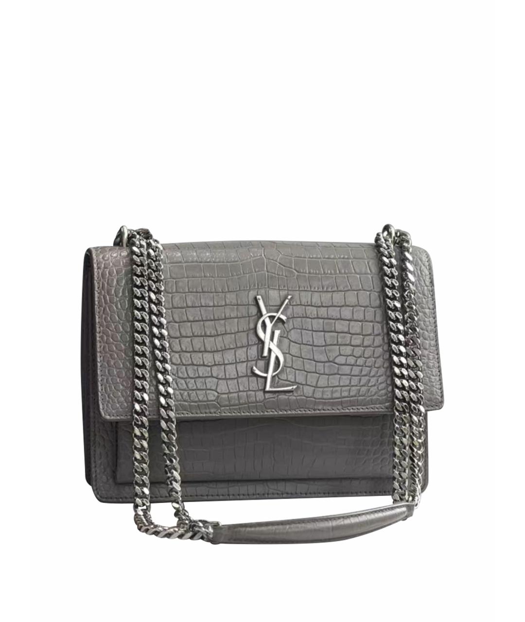 SAINT LAURENT Серая сумка через плечо, фото 1